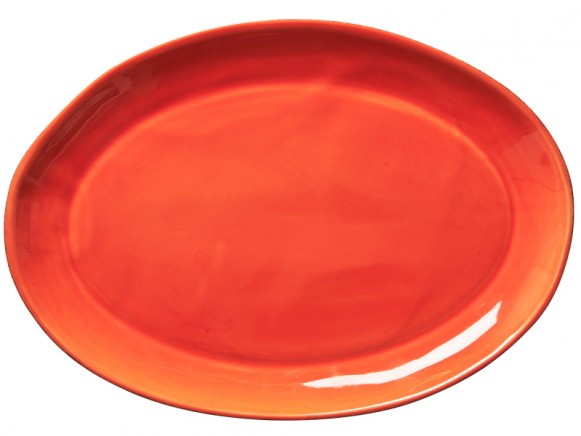 RICE ceramic serving platter orange