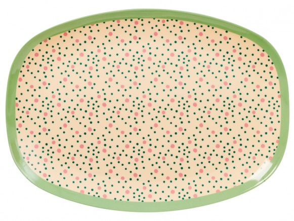 RICE melamine plate connecting the dots print