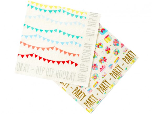 RICE paper napkins birthday prints