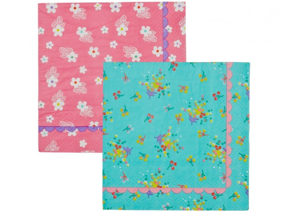 RICE cocktail napkins with flower print