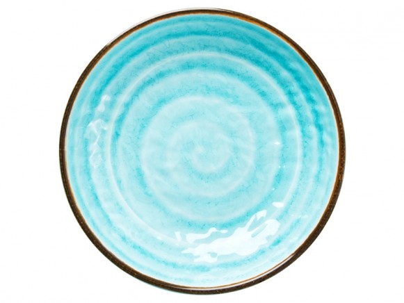 RICE Melamine Bowl with Swirl AQUA