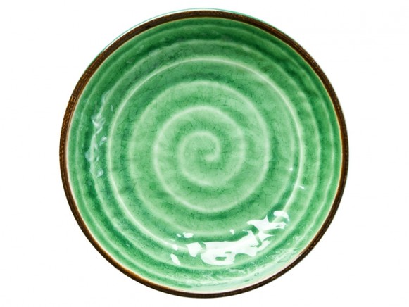 RICE Melamine Bowl with Swirl GREEN