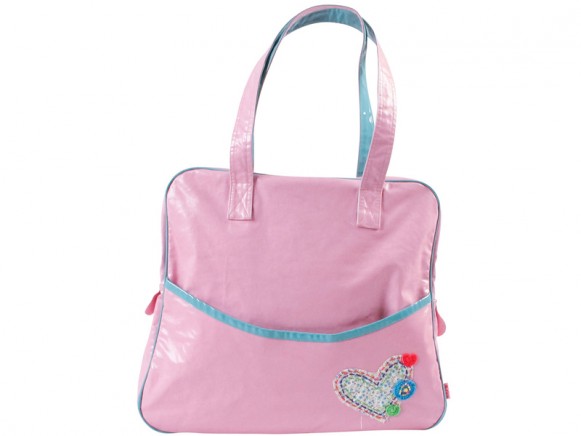 RICE shoulder bag in pink with heart application