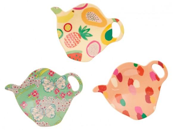 RICE tea bag plates 'Today is fun' prints