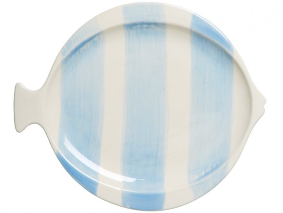 RICE fish shaped lunch plate blue