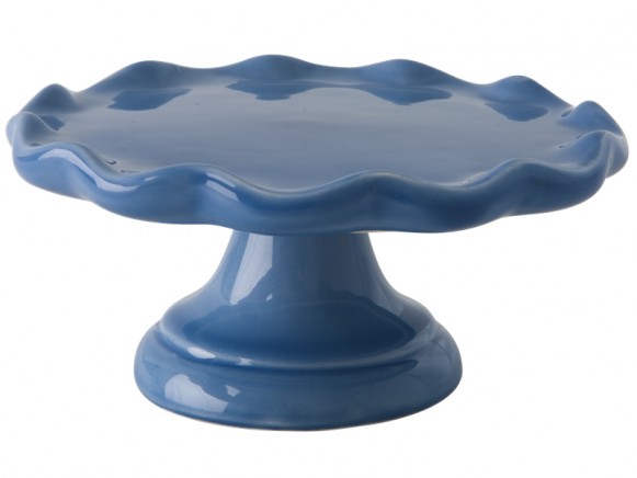 Small cake stand in dark dusty blue by RICE Denmark