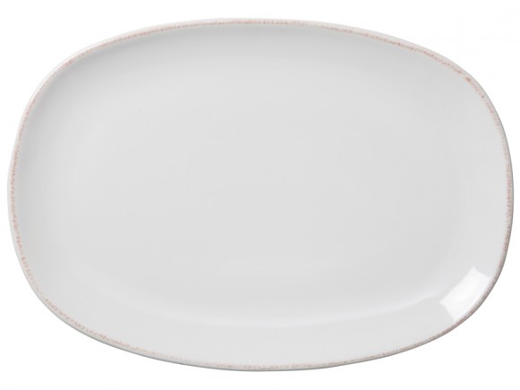 Oval dinner plate in white by RICE Denmark