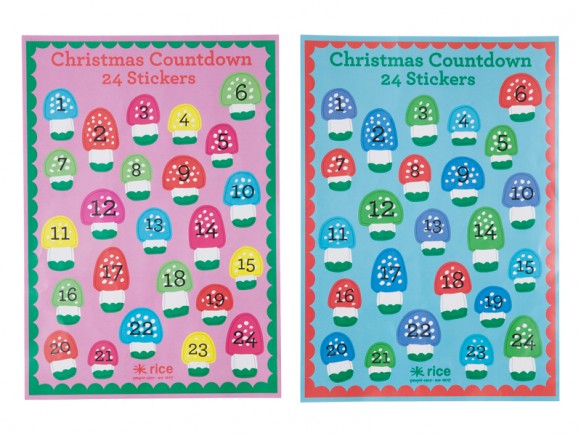 Christmas count down stickers by RICE Denmark