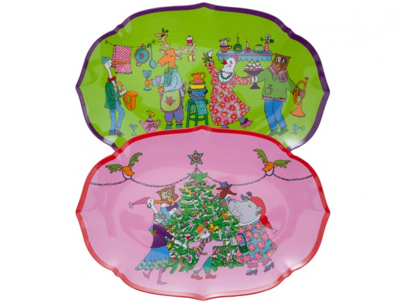 Serving platter with christmas party prints by RICE Denmark