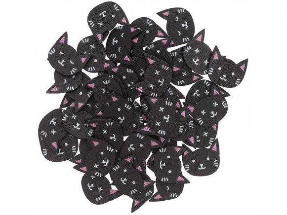 Rico Design Wooden Party Confetti BLACK CAT