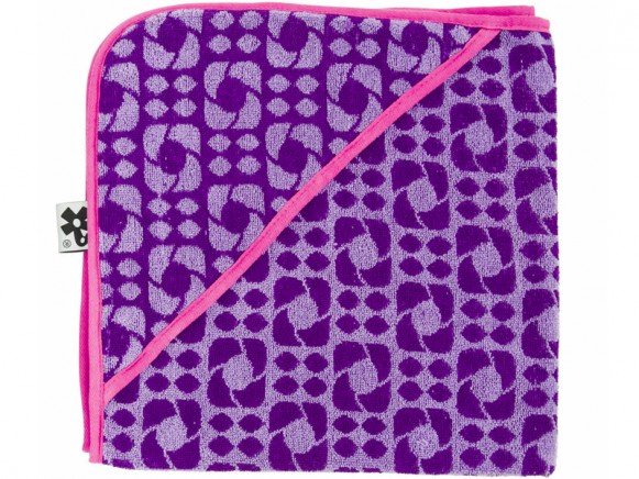 Hooded towel in purple by Sebra