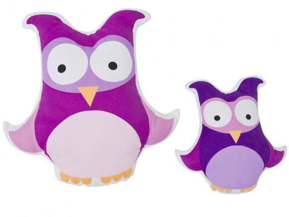 Sebra owl cushion in purple
