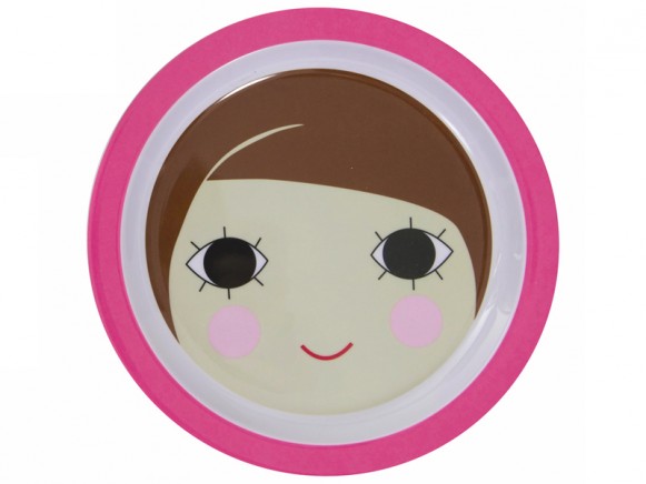 Sebra melamine plate with girl face