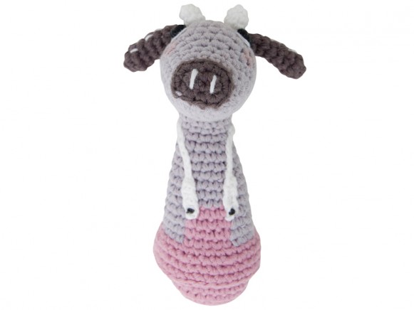 Sebra crochet rattle cow Clara