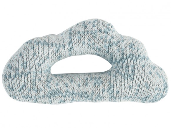 Sebra: Knitted Rattle - Cloud light blue
