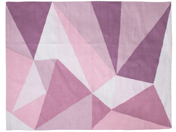 Sebra woven floor mat pastel pink