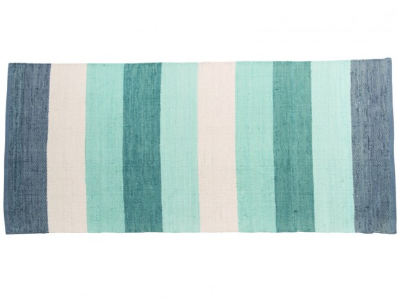 Sebra floor mat with pastel blue stripes