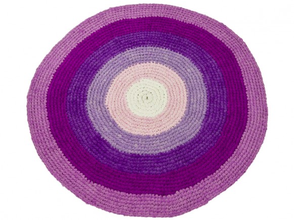 Crochet fabric mat in purple by Sebra