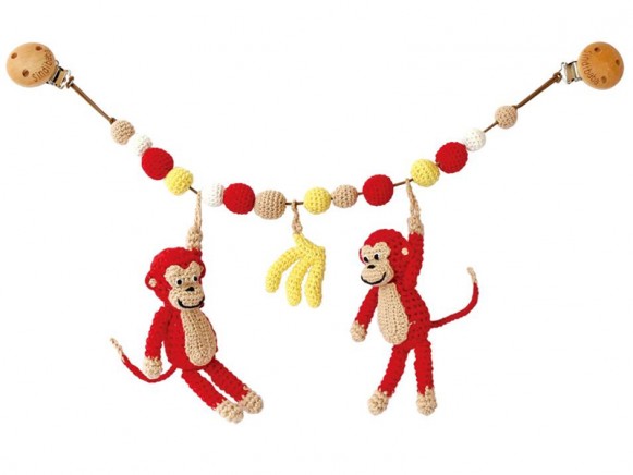 Sindibaba stroller chain red monkeys bananas
