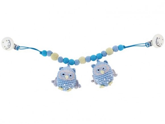 Sindibaba stroller chain owls light blue