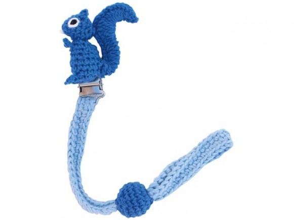 Sindibaba dummy holder squirrel blue