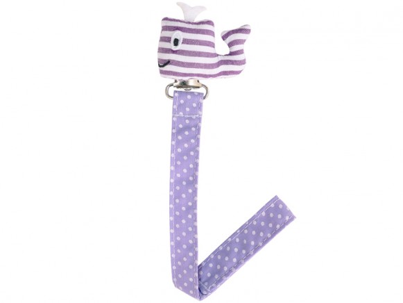 Sindibaba pacifier holder WHALE lavender