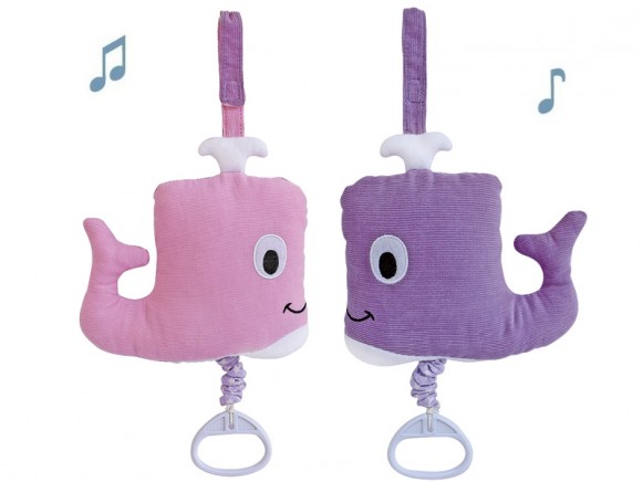 Sindibaba musical soft-toy Whalli coral
