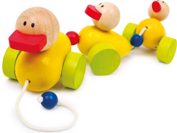 Pull-along toy DUCK FAMILY QUAK