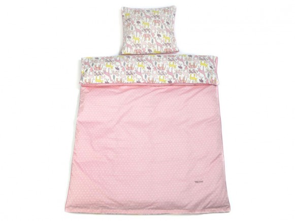 Smallstuff Reversible Bedding Animals soft pink