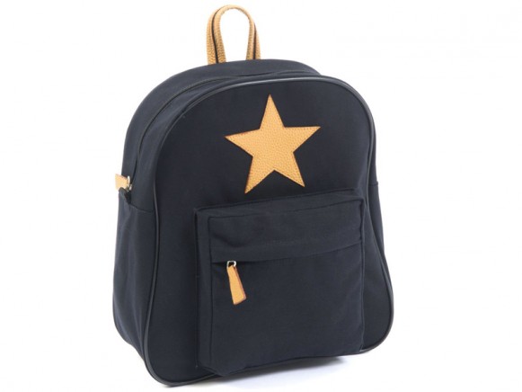 Smallstuff backpack black leather star large