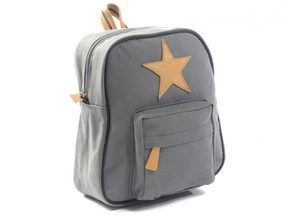 Smallstuff backpack grey leather star