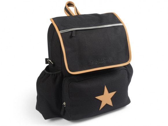 Smallstuff school backpack black leather star