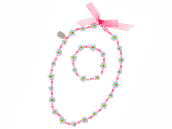 Souza Necklace & Bracelet Set RENATE pink 