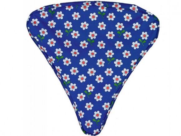 Saddle cover with flowers in blue