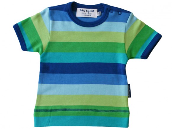 Toby Tiger short-sleeved T-Shirt with blue stripes