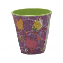 Purple melamine cup two tone with hen print by RICE