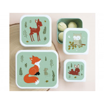 A Little Lovely Company Lunchbox Set FOREST ANIMALS