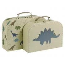 A Little Lovely Company Set of 2 Suitcases DINOSAURS