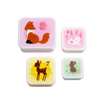 A Little Lovely Company Lunch Box Set FOREST FRIENDS colorful