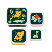 A Little Lovely Company Lunchbox Set JUNGLE ANIMALS