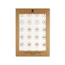Ava & Yves 24 Large  ADVENT CALENDAR STICKERS red/gold