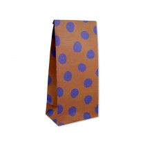 Ava & Yves 6 Gift Bags brown with DOTS blue