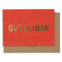 Ava & Yves Greeting Card with Gold Foil GUTSCHEIN red