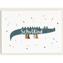 Ava & Yves Postcard CROCODILE "Schulkind"