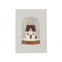 Ava & Yves Postcard SNOW GLOBE with Cottage