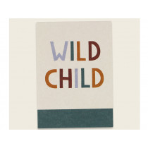 Ava & Yves Postcard with colourful lettering WILD CHILD