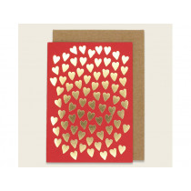 Ava & Yves Greeting Card HEARTS red