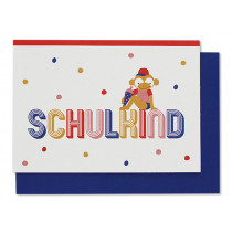 Ava & Yves Greeting Card MONKEY "Schulkind" colorful points