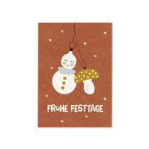 Ava & Yves Postcard CHRISTMAS ORNAMENTS "Frohe Festtage"