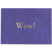 Ava & Yves Postcard with Gold Foil "Wow" blue